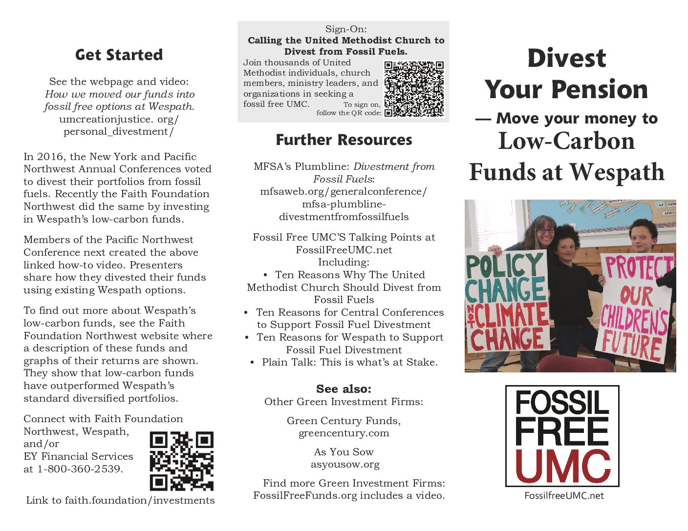 Fossil Free 5 reasons Brochure